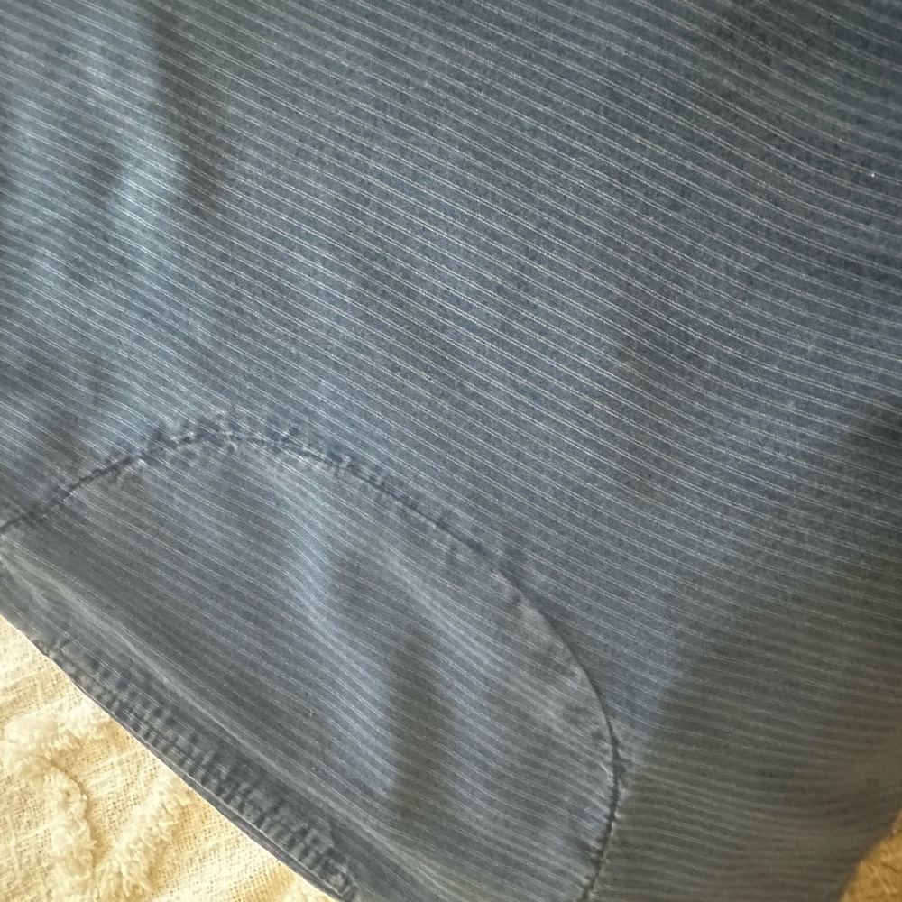 Liverpool Navy Blue Pinstripe Peasant Top - Picture 6 of 7